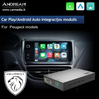 Peugeot / Citroen 2013-2017 Belaidis Apple CarPlay / Android Auto Modulis Integracija