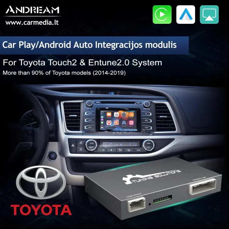 Toyota 2013-2017 Belaidis Apple CarPlay / Android Auto Modulis Integracija