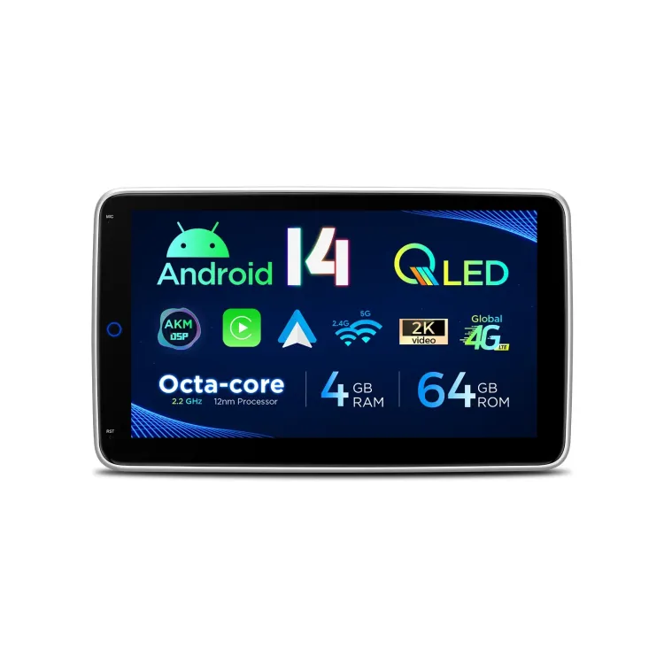 Universali 1-DIN Multimedija | Android 14 | 10.1 inch QLED | 4GB/64GB/8Core | Multimedija Xtrons DX121LGS
