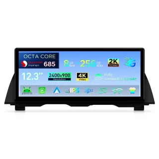 BMW 5 F10/F11 Android multimedija – 12.3 colių 2K, Snapdragon 685, 8+256 GB, CarPlay