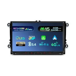 Volkswagen / Škoda / SEAT | Android 15 | 9 inch QLED | 4GB/64GB/8Core | Multimedija Xtrons UA95MTVL