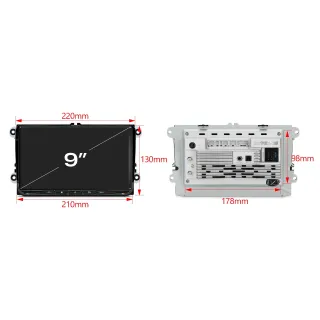 Volkswagen / Škoda / SEAT | Android 15 | 9 inch QLED | 4GB/64GB/8Core | Multimedija Xtrons UA95MTVL