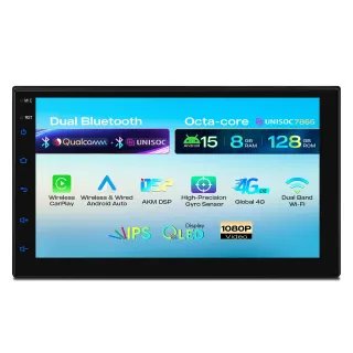 Universali 2-DIN Standarto Multimedija  | Android 15 | 7 inch QLED | 8GB/128GB/8Core | Multimedija Xtrons TIMH700L