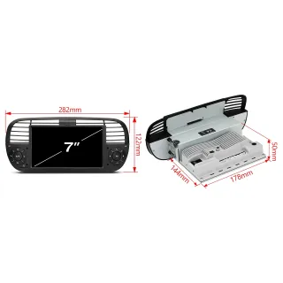 Fiat 500 2007-2015 | Android 15 | 7 inch | 4GB/64GB/8Core | Multimedija Xtrons UA7550FLB