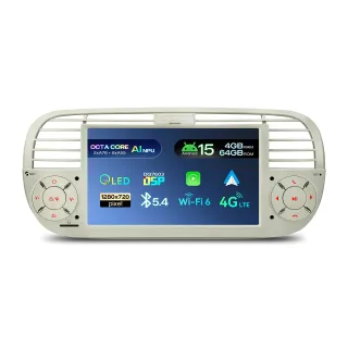 Fiat 500 2007-2015 | Android 15 | 7 inch | 4GB/64GB/8Core | Multimedija Xtrons UA7550FLC