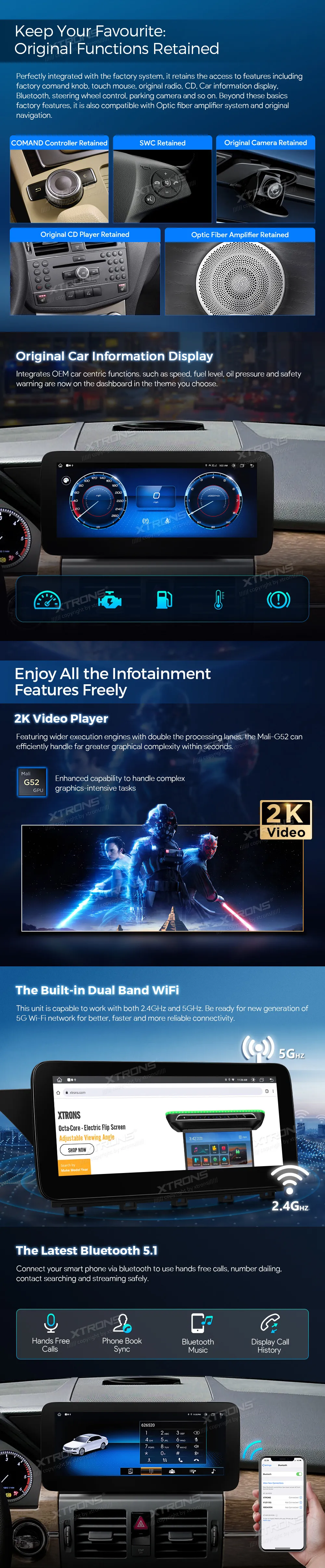 MB GLK X204 NTG 4.0 | Android OS | 10.25 inch | 4GB/64GB/8Core | Multimedija Xtrons QAMS1440M12GLK40L