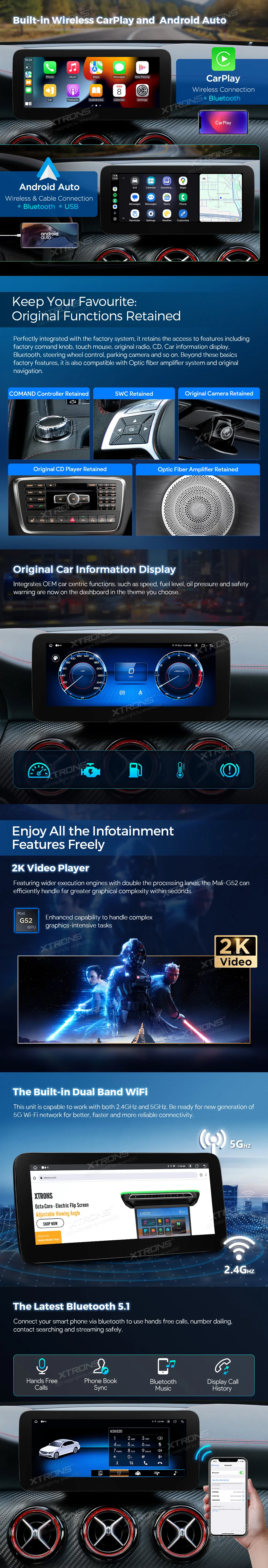 MB A / GLA / CLA / G NTG 4.5/4.7 | Android OS | 10.25 inch | 4GB/64GB/8Core | Multimedija Xtrons QAMS1445