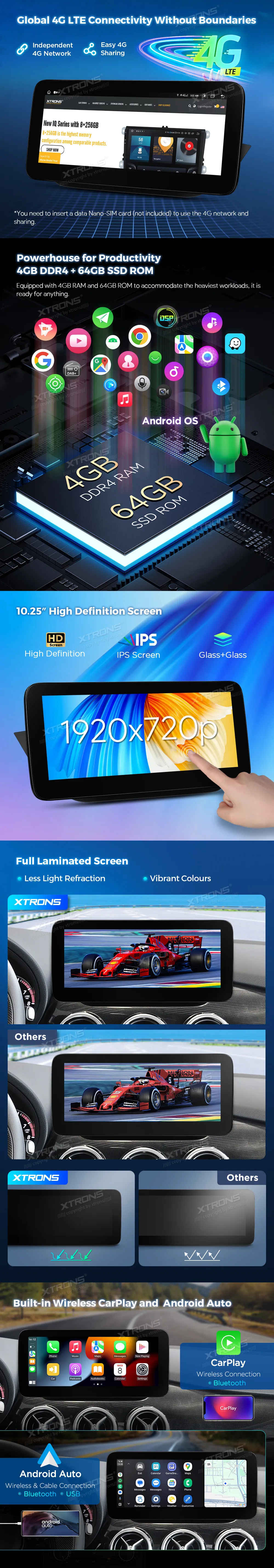 Mercedes-Benz B W246 NTG 4.5/4.7 | Android OS | 10.25 inch | 4GB/64GB/8Core | Multimedija Xtrons QAMS1445M12BL