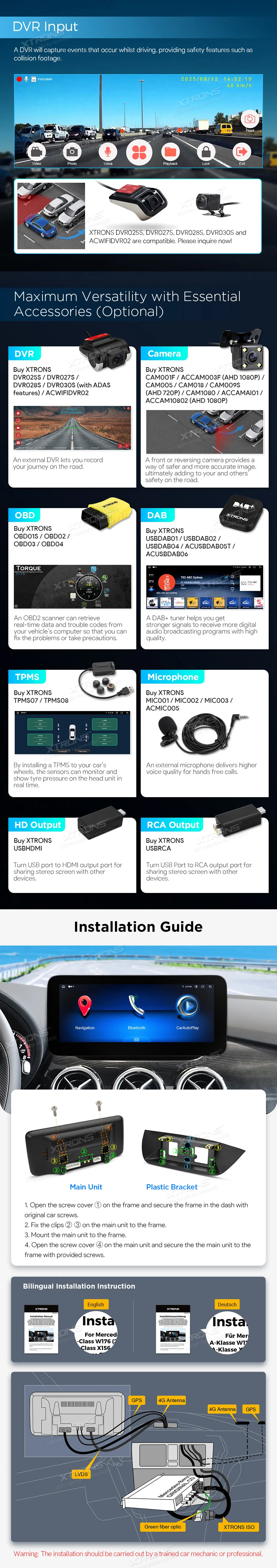 Mercedes-Benz B W246 NTG 4.5/4.7 | Android OS | 10.25 inch | 4GB/64GB/8Core | Multimedija Xtrons QAMS1445M12BL