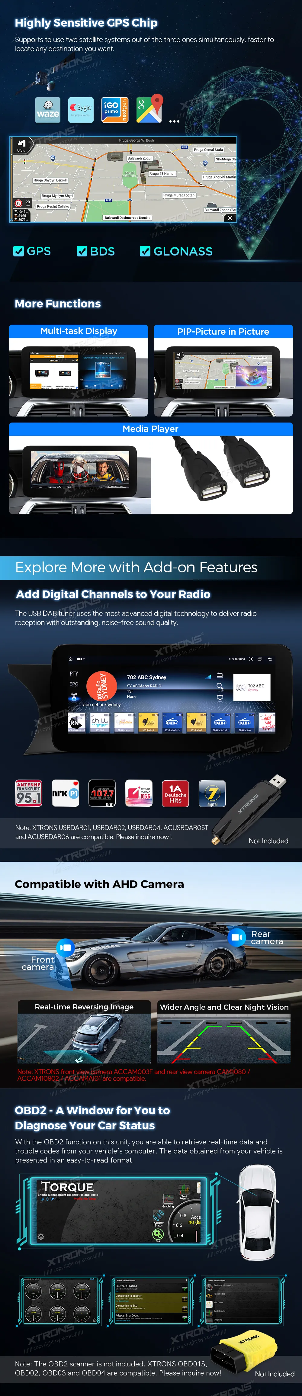 Mercedes-Benz C W204 NTG 4.5/4.7 | Android OS | 10.25 inch | 4GB/64GB/8Core | Multimedija Xtrons QAMS1445M12C45L