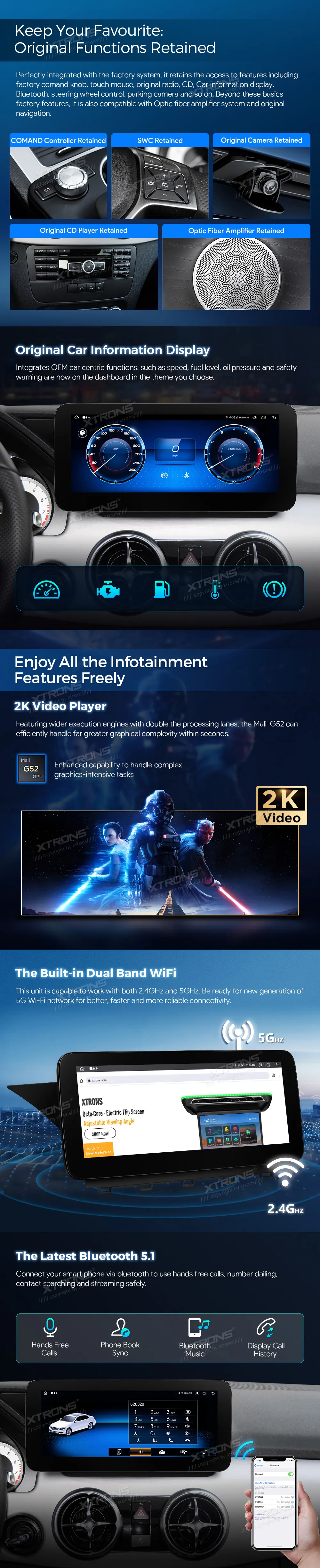 Mercedes-Benz GLK X204 NTG 4.5/4.7 | Android 14 | 10.25 inch | 4GB/64GB/8Core | Multimedija Xtrons QAMS1445M12GLK45L