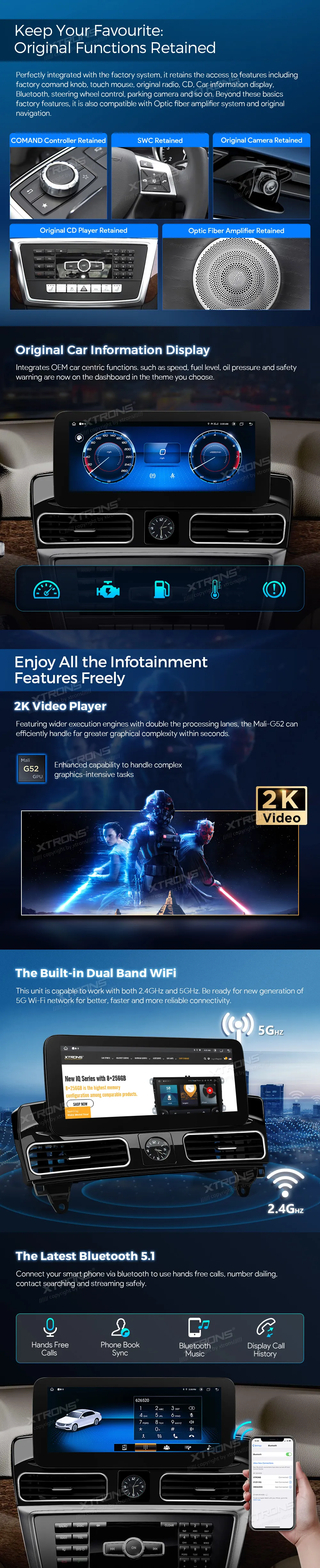 MB ML W166 / GL X166 NTG 4.5/4.7 | Android 14 | 10.25 inch | 4GB/64GB/8Core | Multimedija Xtrons QAMS1445M12ML45