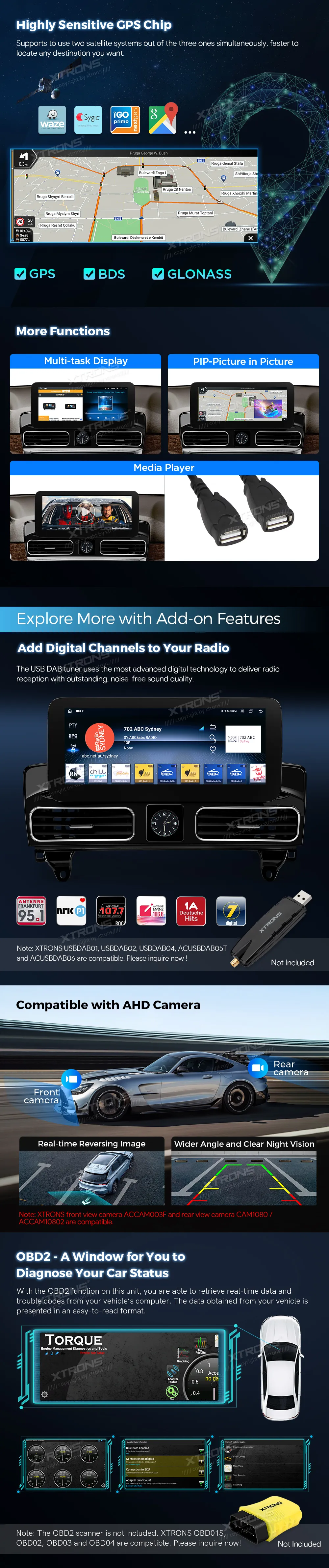 MB ML W166 / GL X166 NTG 4.5/4.7 | Android 14 | 10.25 inch | 4GB/64GB/8Core | Multimedija Xtrons QAMS1445M12ML45