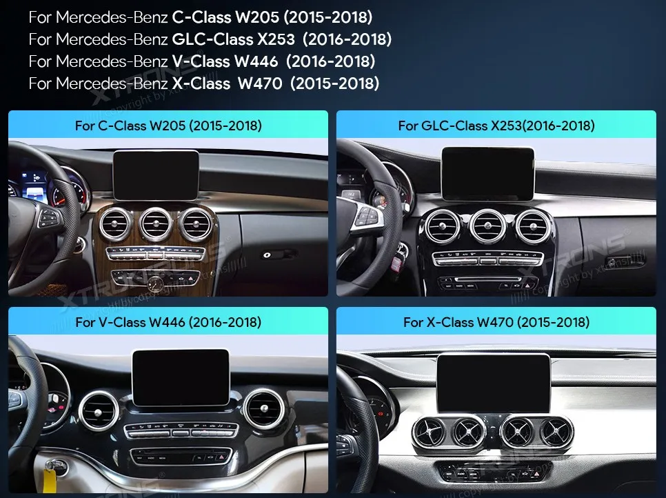 MB C/ GLC / V / X NTG 5.0/5.1/5.2 | Android 14 | 10.25 inch | 4GB/64GB/8Core | Multimedija Xtrons QAMS1450M12C5