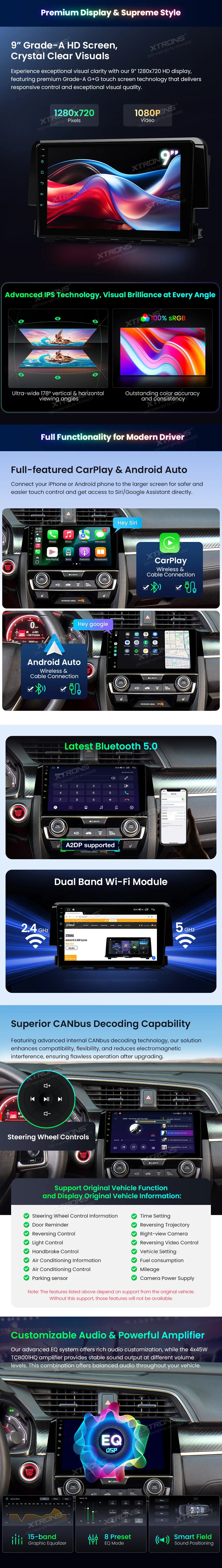 Honda Civic 2015-2022 | Android OS | 9 inch | 4GB/64GB/8Core | Multimedija Xtrons IDP90CVH