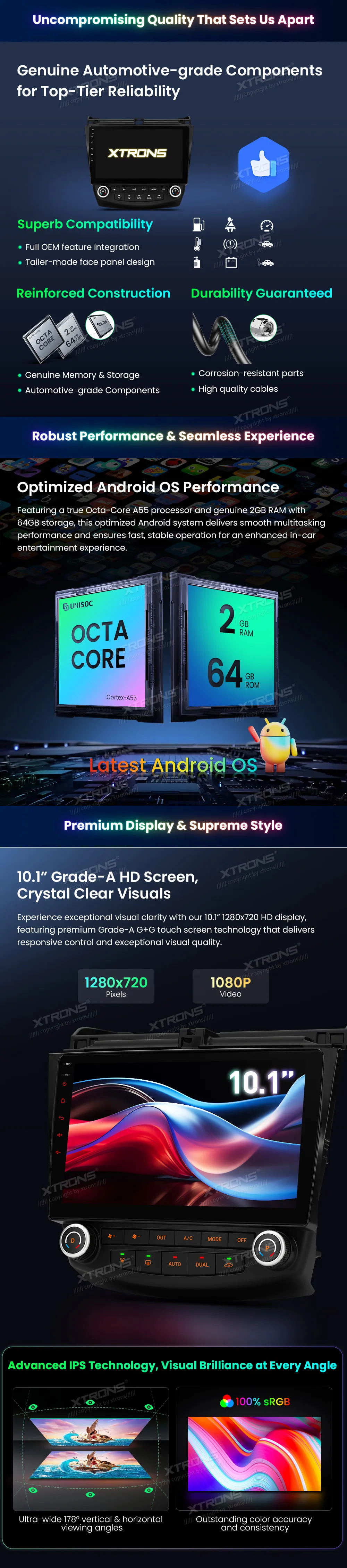 Honda Accord 2003-2007 | Android OS | 10.1 inch | 2GB/64GB/8Core | Multimedija Xtrons IDSP10ACHL