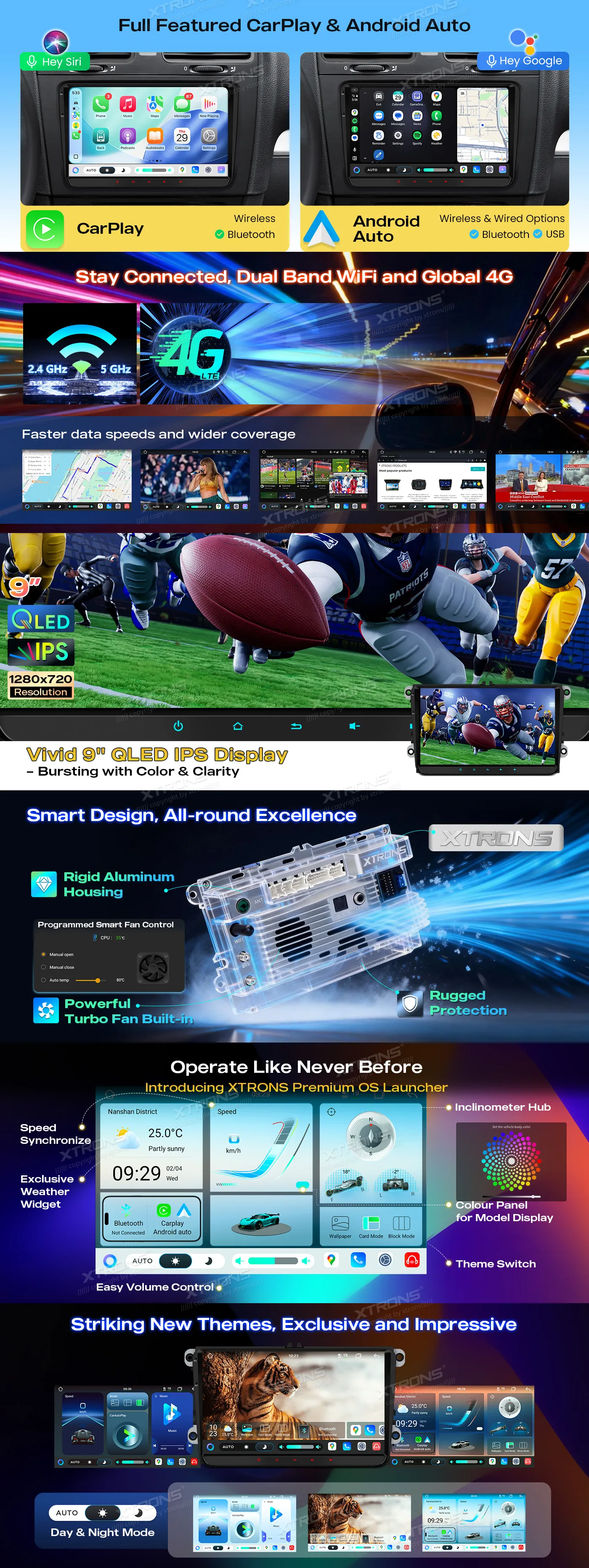 Volkswagen / Škoda / SEAT | Android 14 | 9 inch QLED | 8GB/128GB/8Core | Multimedija Xtrons IMH94MTVL