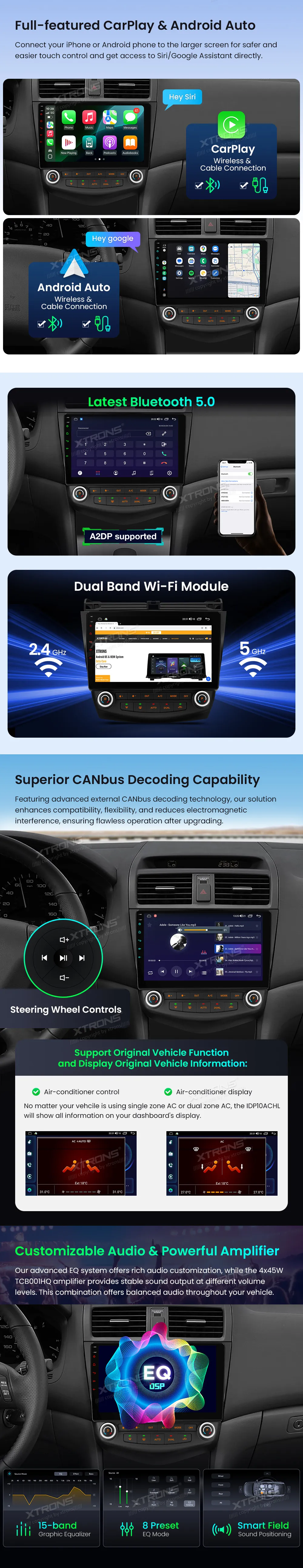 Honda Accord 2003-2007 | Android OS | 10.1 inch | 4GB/64GB/8Core | Multimedija Xtrons IDP10ACHLA