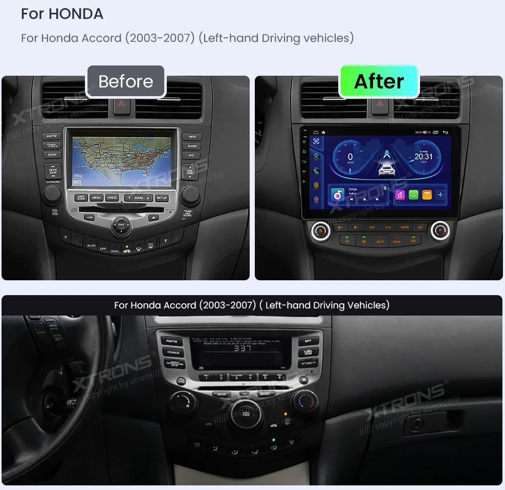 Honda Accord 2003-2007 | Android OS | 10.1 inch | 4GB/64GB/8Core | Multimedija Xtrons IDP10ACHLA