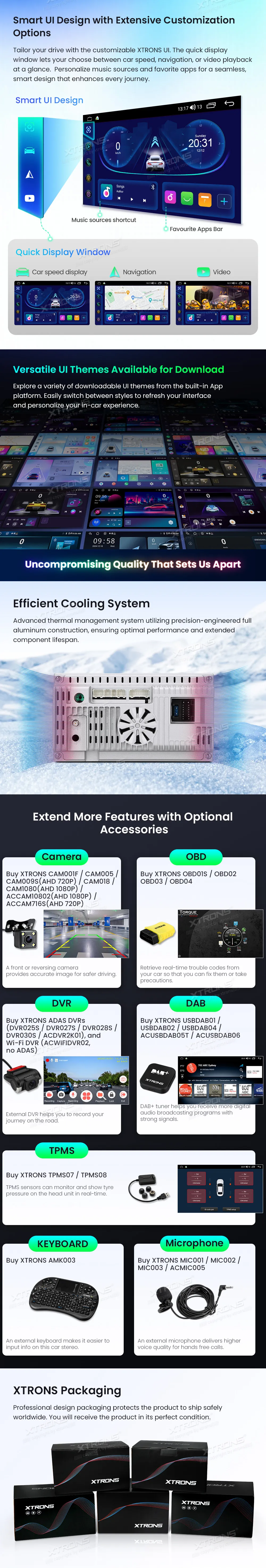 Fiat 500 2007-2015 | Android OS | 7 inch | 2GB/64GB/8Core | Multimedija Xtrons IDS7050FLB