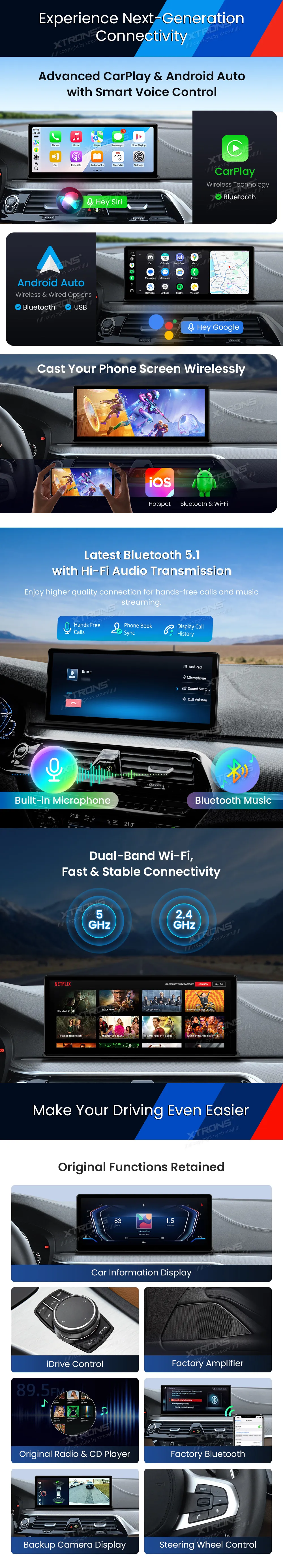 BMW 5 G30 G31 EVO | Android 14 | 12.3 inch | 8GB/256GB/8Core Snapdragon 685 | Multimedija Xtrons QWBX24EVB12FVN