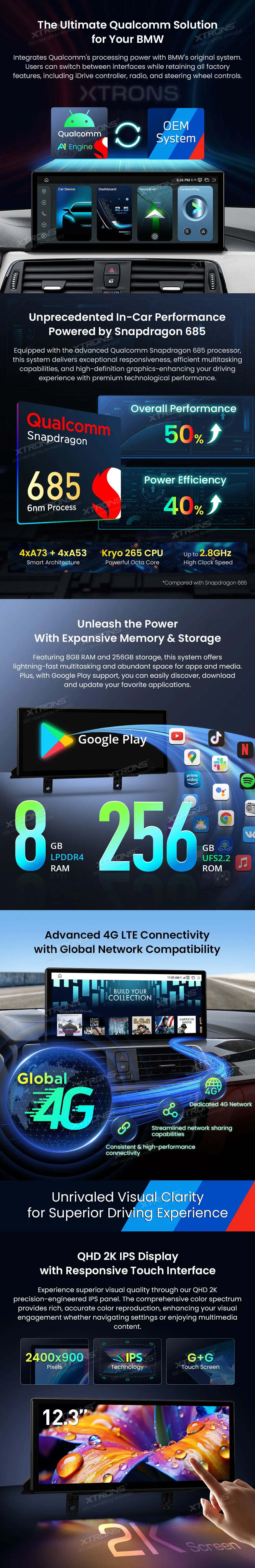 BMW 3/4 Serija nuo 2018 EVO | Android 14 | 12.3 inch | 8GB/256GB/8Core Snapdragon 685 | Multimedija Xtrons QWBX24EVB12THL