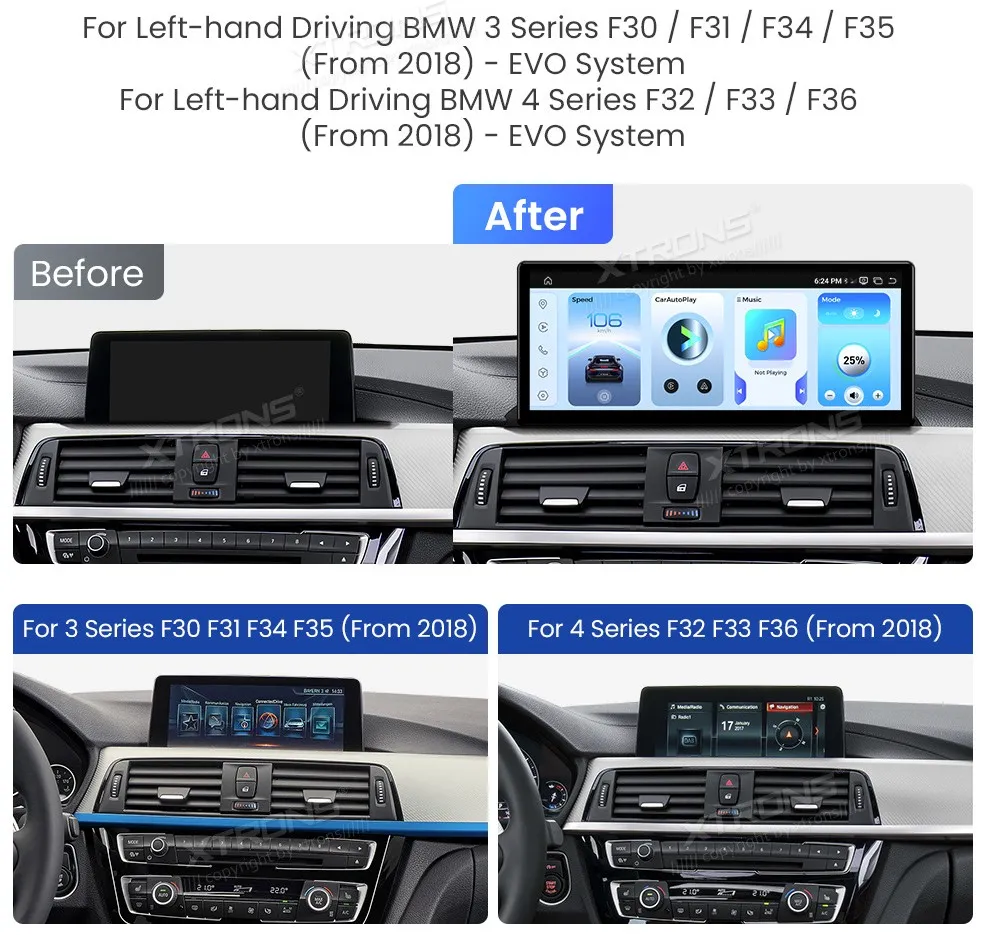 BMW 3/4 Serija nuo 2018 EVO | Android 14 | 12.3 inch | 8GB/256GB/8Core Snapdragon 685 | Multimedija Xtrons QWBX24EVB12THL