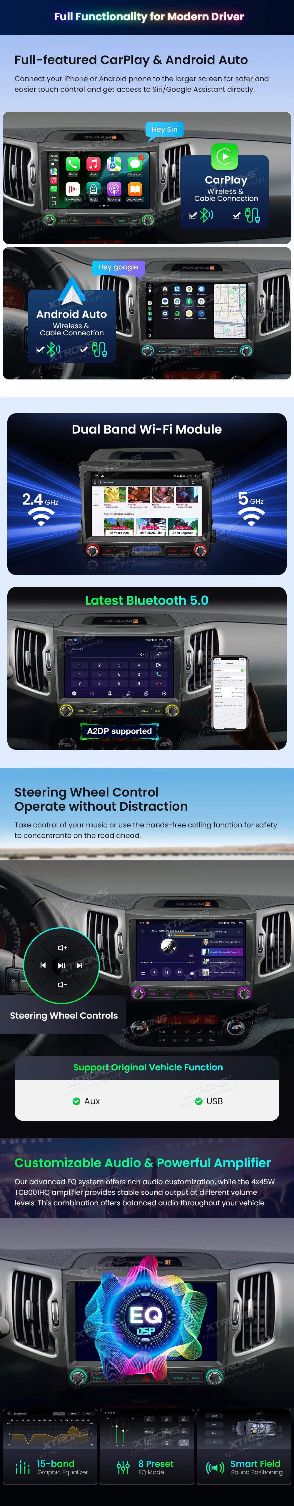 Kia Sportage 2010–2015 | Android OS | 9 inch | 2GB/64GB/8Core | Multimedija Xtrons IDSP90SPK