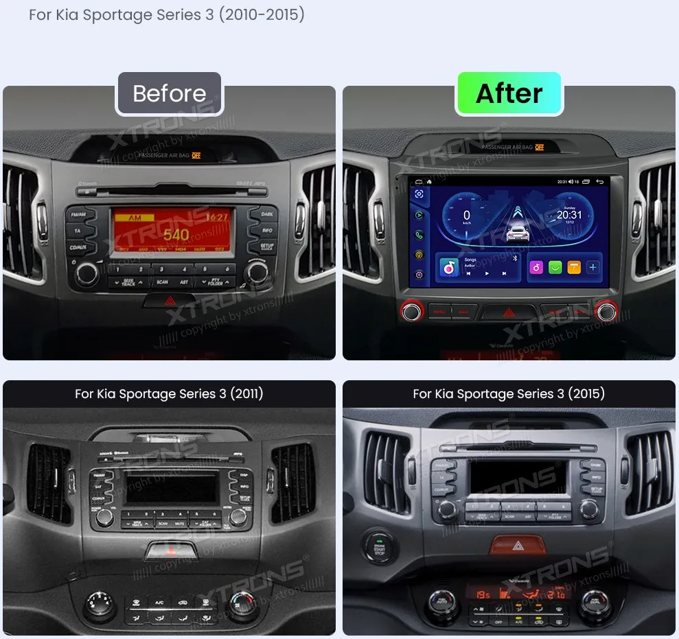 Kia Sportage 2010–2015 | Android OS | 9 inch | 2GB/64GB/8Core | Multimedija Xtrons IDSP90SPK