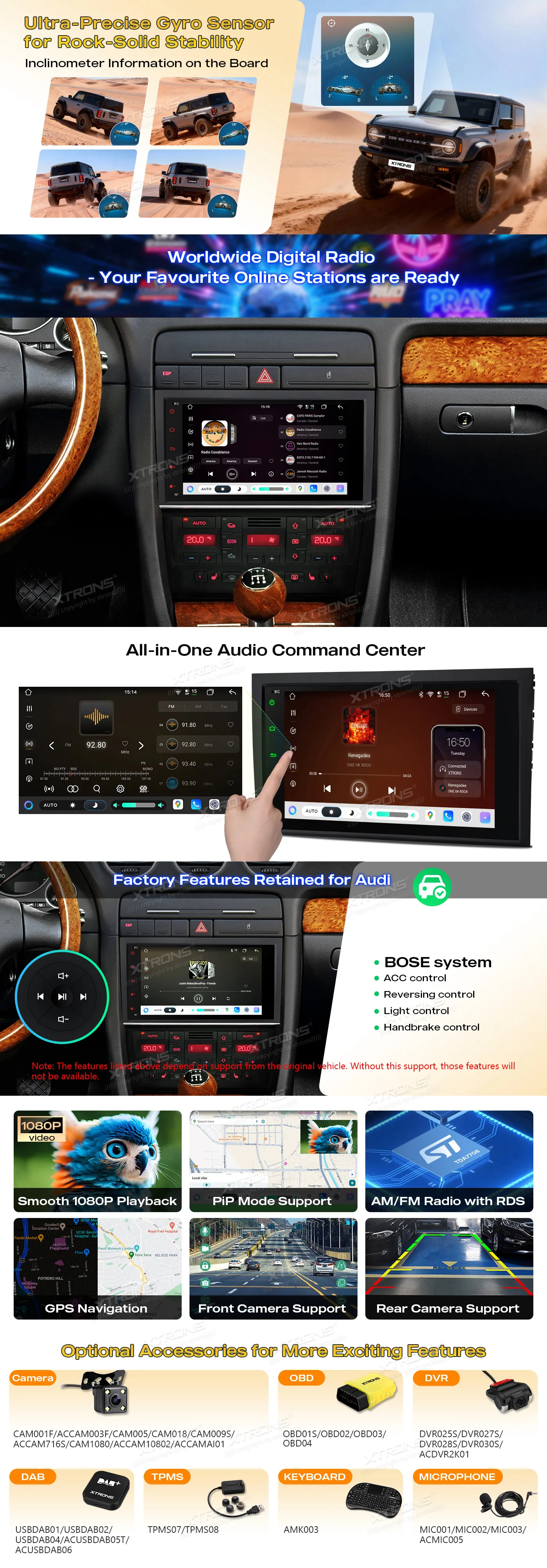 Audi A4 S4 RS4 B6/B7 | Android 14 | 8 inch QLED | 8GB/128GB/8Core | Multimedija Xtrons IMH84A4AL