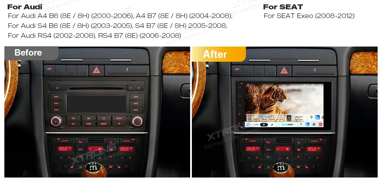 Audi A4 S4 RS4 B6/B7 | Android 14 | 8 inch QLED | 8GB/128GB/8Core | Multimedija Xtrons IMH84A4AL