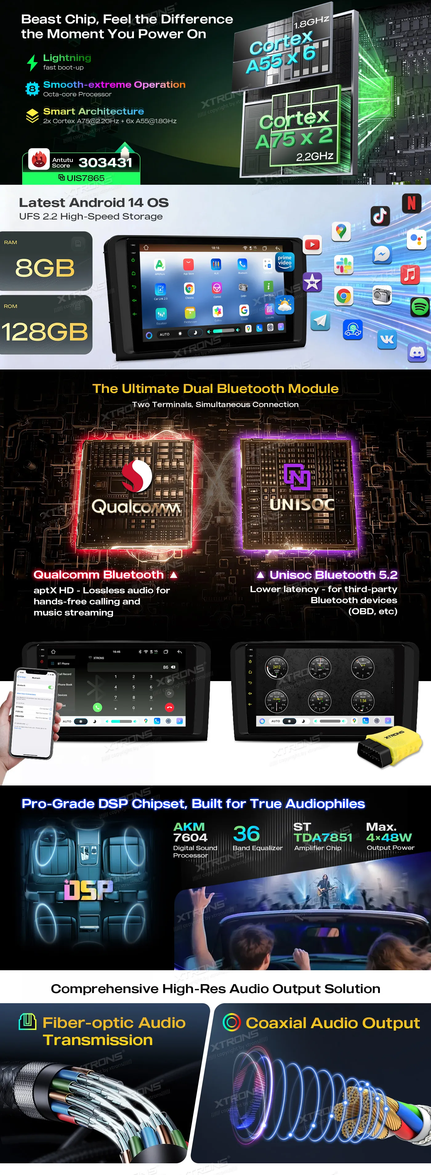 MB ML W164 / GL X164 | Android 14 | 9 inch QLED | 8GB/128GB/8Core | Multimedija Xtrons IMHP94M164