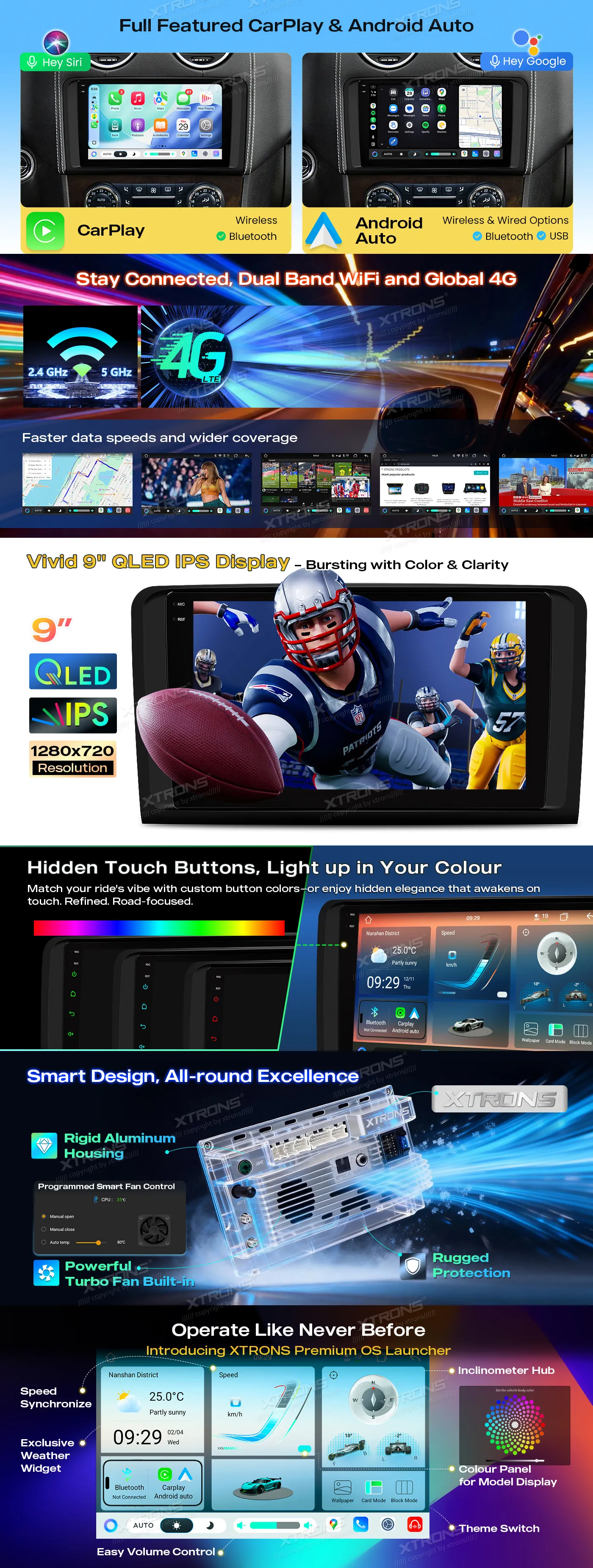 MB ML W164 / GL X164 | Android 14 | 9 inch QLED | 8GB/128GB/8Core | Multimedija Xtrons IMHP94M164