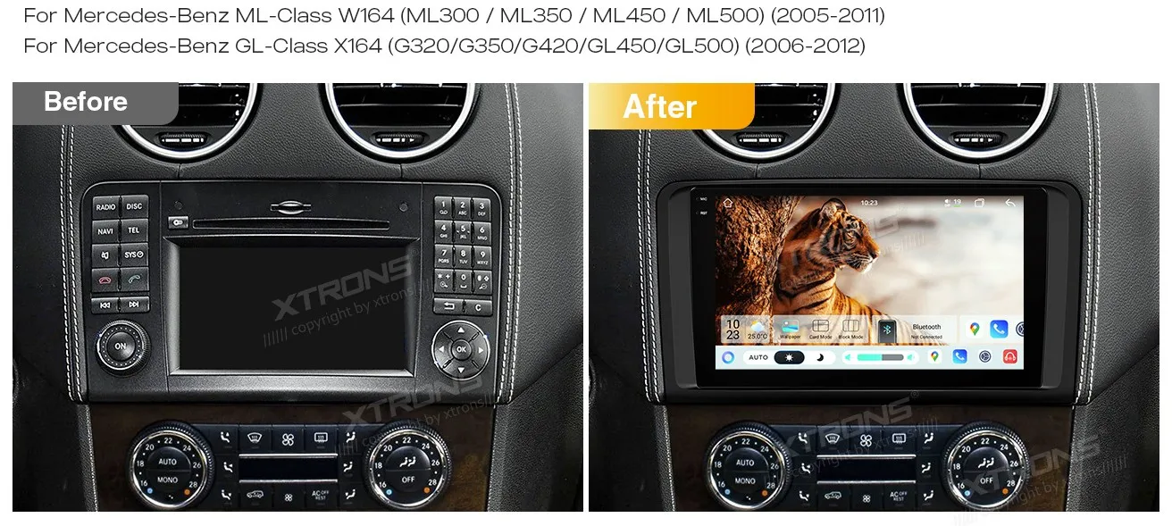 MB ML W164 / GL X164 | Android 14 | 9 inch QLED | 8GB/128GB/8Core | Multimedija Xtrons IMHP94M164