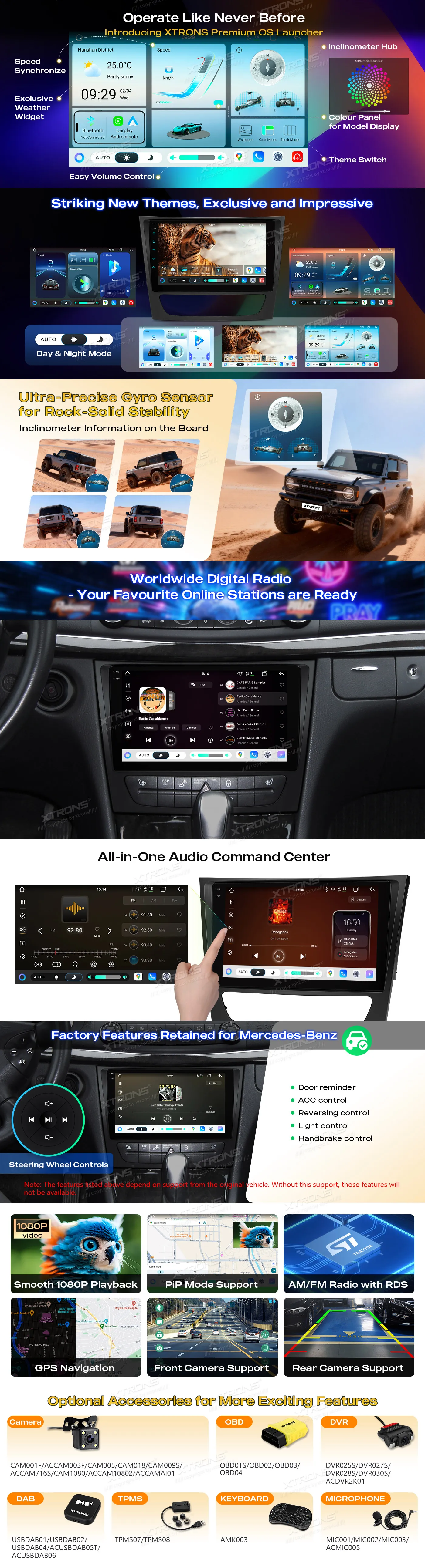 MB E W211 / CLS W219 | Android 14 | 9 inch QLED | 8GB/128GB/8Core | Multimedija Xtrons IMHP94M211