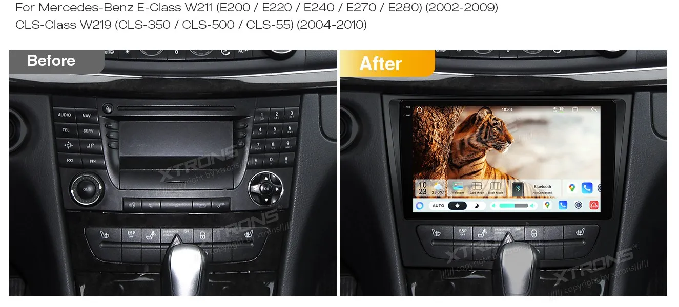 MB E W211 / CLS W219 | Android 14 | 9 inch QLED | 8GB/128GB/8Core | Multimedija Xtrons IMHP94M211