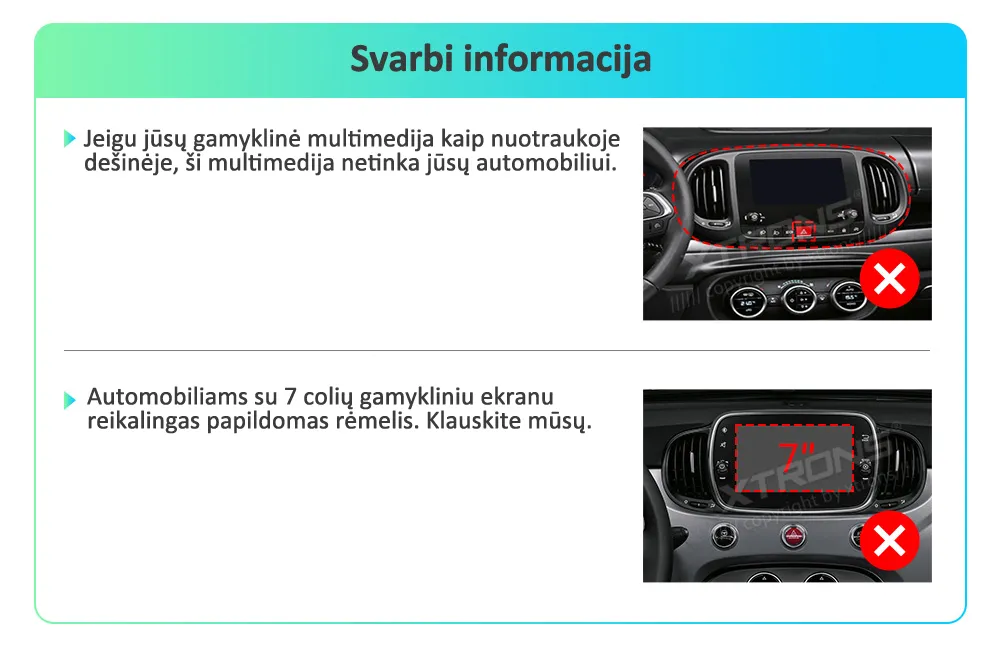 Fiat 500 2016-2019 | Android OS | 7 inch | 4GB/128GB/8Core | Multimedija Xtrons IAH74500FL