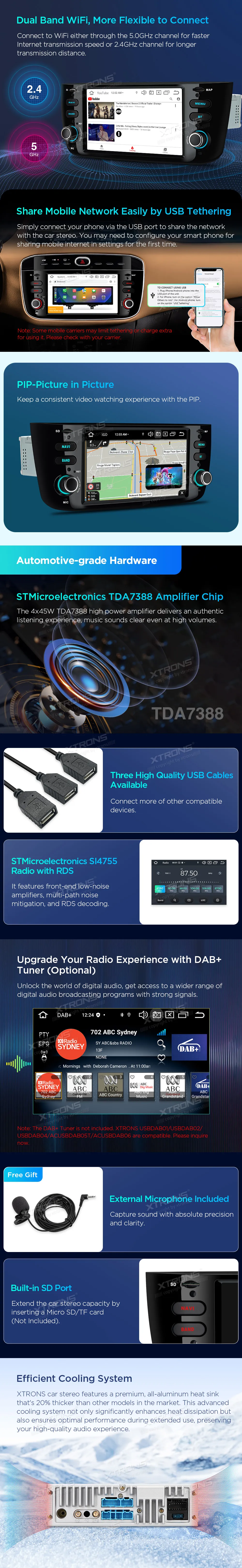 Fiat Punto / Linea 2012-2016 | Android 14 | 6.2 inch | 4GB/64GB/8Core| Multimedija Xtrons PX64GPFLGS