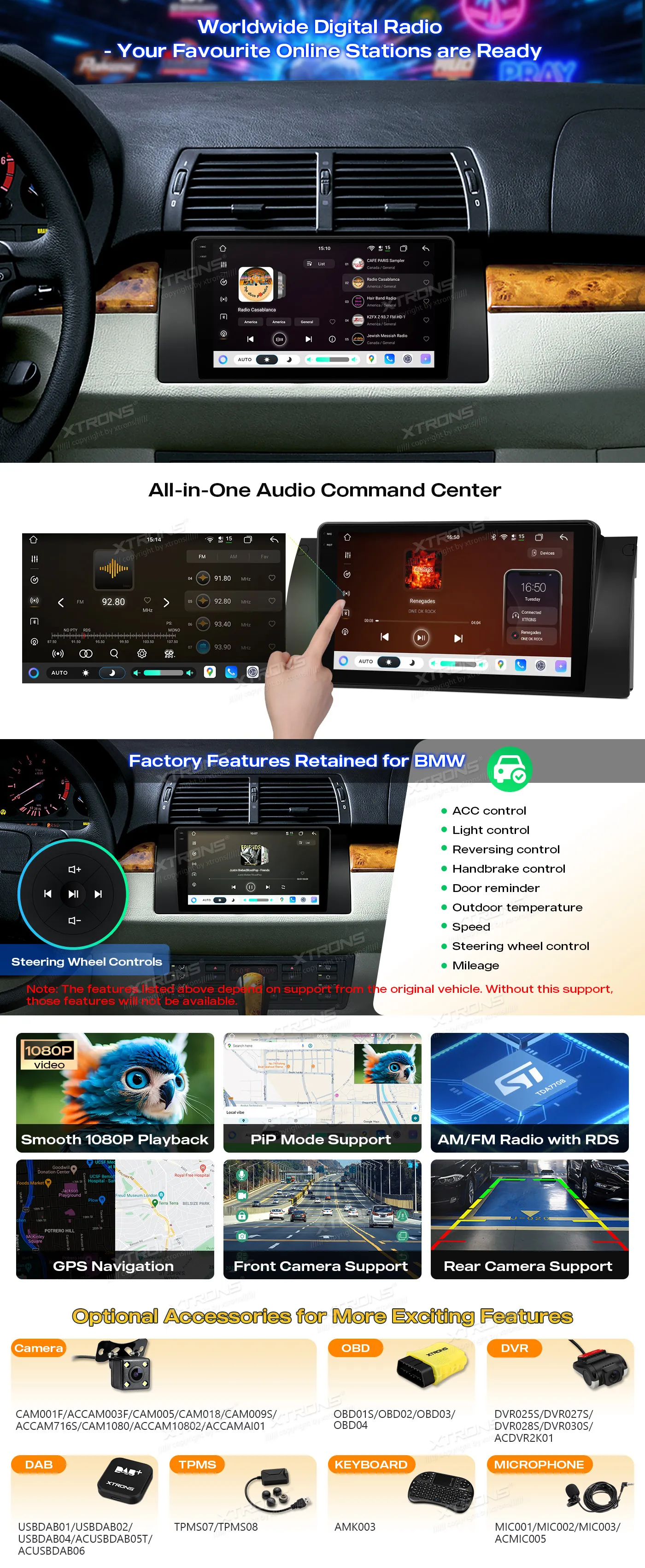 BMW X5 E53 | Android 14 | 10.25 inch QLED | 8GB/128GB/8Core | Multimedija Xtrons IMHP9453B