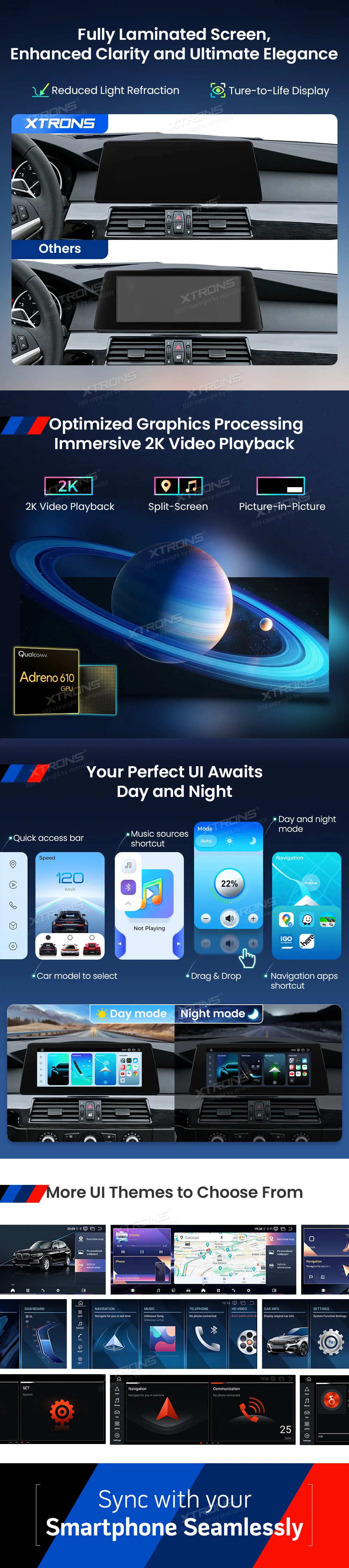 BMW E60 E61 CCC | Android OS | 10.25 inch | 8GB/128GB/8Core Snapdragon 662 | Multimedija Xtrons QBBH14CCB12E60