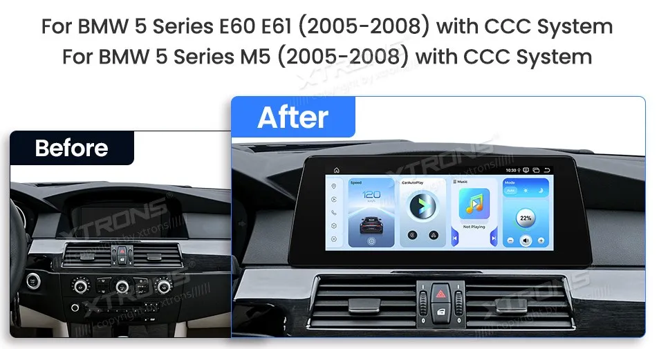 BMW E60 E61 CCC | Android OS | 10.25 inch | 8GB/128GB/8Core Snapdragon 662 | Multimedija Xtrons QBBH14CCB12E60