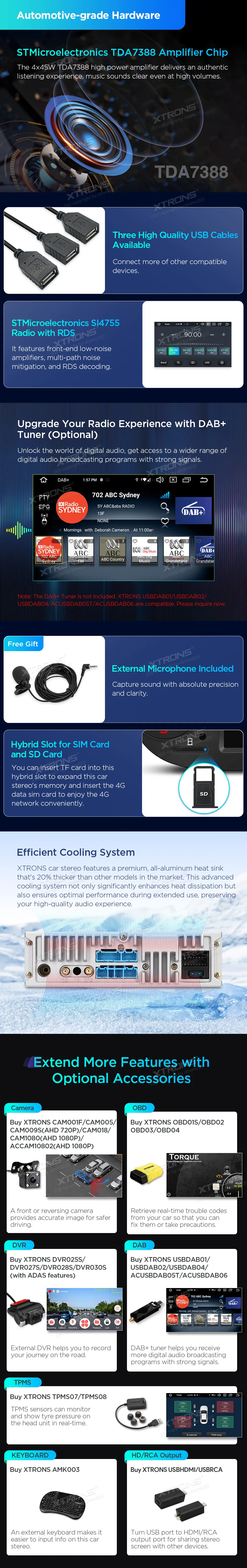 Fiat 500 2007-2015 | Android 14 | 7 inch | 4GB/64GB/8Core | Multimedija Xtrons PX7450FBLGS