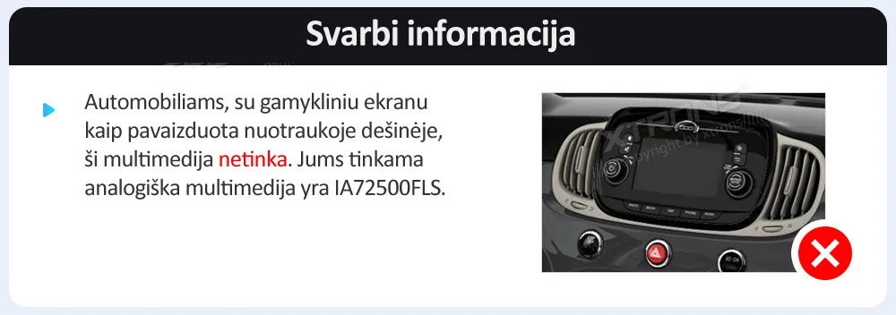 Fiat 500 2007-2015 | Android 14 | 7 inch | 4GB/64GB/8Core | Multimedija Xtrons PX7450FBLGS