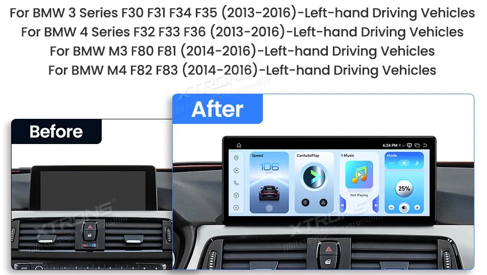 BMW 3/4 Serija 2013-2016 NBT | Android OS | 12.3 inch | 8GB/128GB/8Core Snapdragon 662 | Multimedija Xtrons QBBHW24THNBL