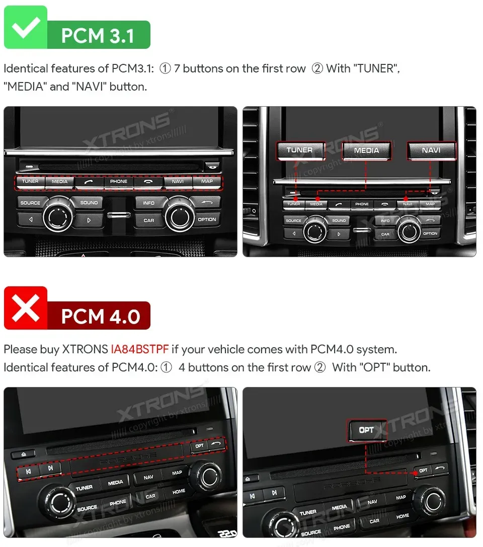 Porsche 911/Cayman/Boxster PCM 3.1 | Android OS | 8.4 inch | 4GB/128GB/8Core | Multimedija Xtrons IAH84BSTPT