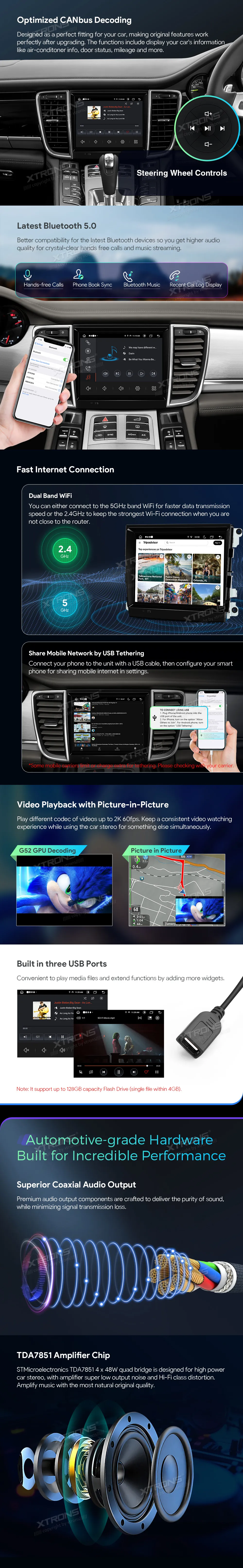 Porsche Panamera 2010-2016 PCM 3.1 | Android OS | 8.4 inch | 4GB/128GB/8Core | Multimedija Xtrons IAH84PMPT