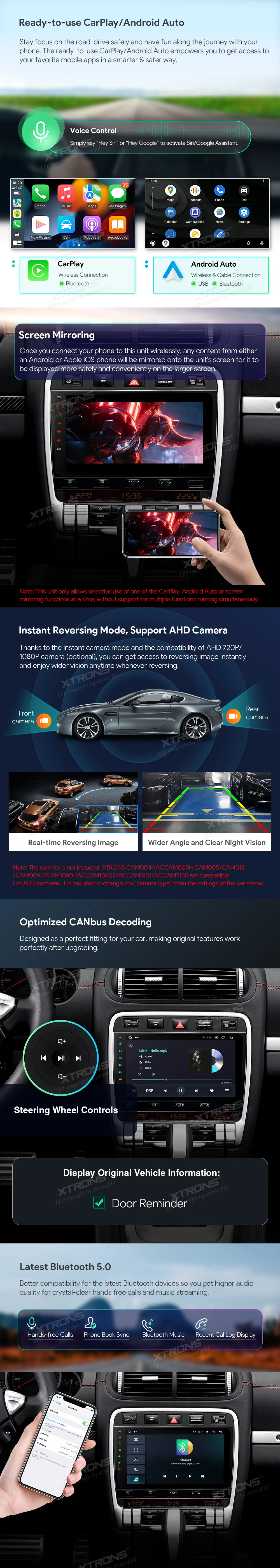 Porsche Cayenne 2003-2010 | Android OS | 8 inch | 4GB/128GB/8Core | Multimedija Xtrons IAH94CYPL