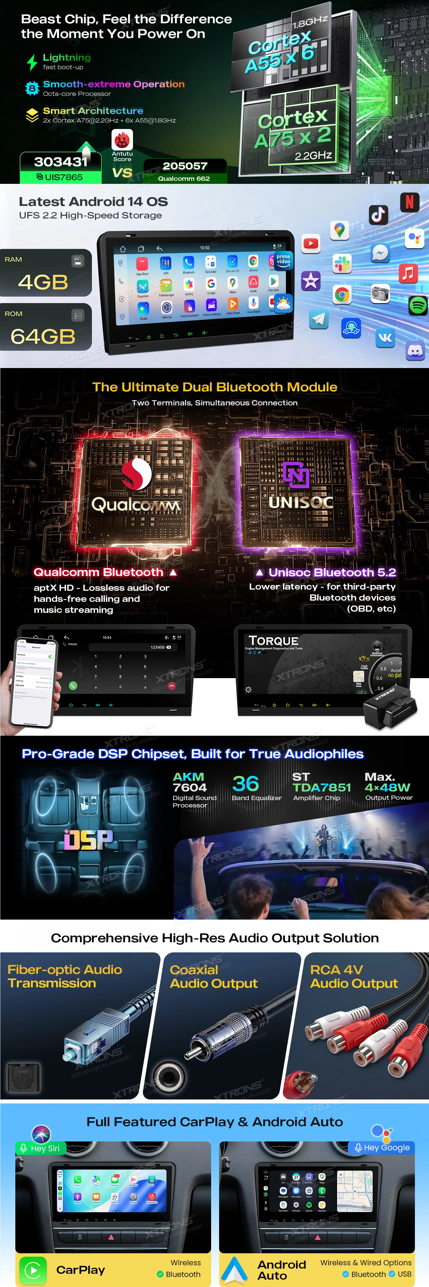 Audi A3 S3 RS3 | Android 14 | 8.8 inch QLED | 4GB/64GB/8Core | Multimedija Xtrons IM84A3AH