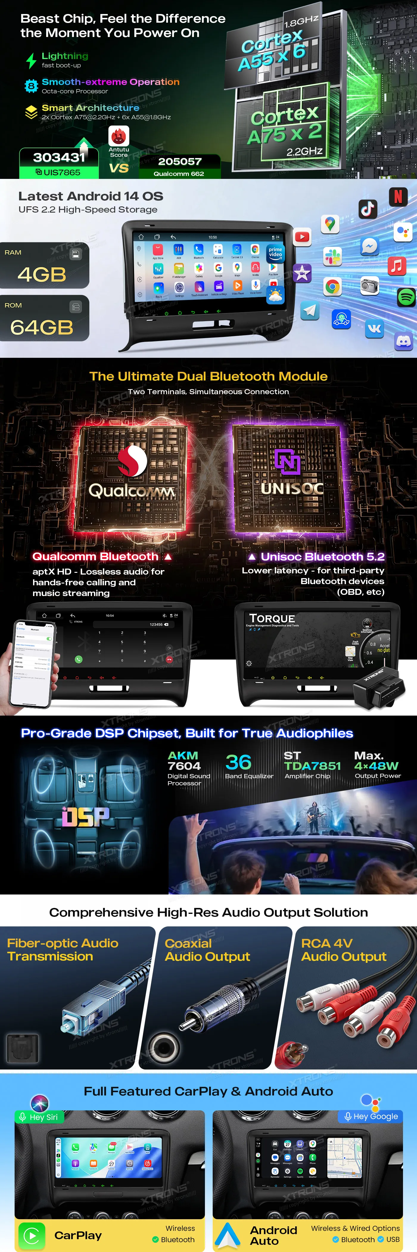 Audi TT 2006-2012| Android 14 | 8.8 inch QLED | 4GB/64GB/8Core| Multimedija Xtrons IM84TTAH