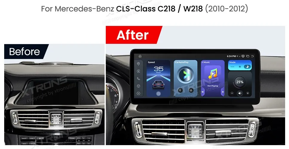 MB CLS C218/W218 NTG 4.0 | Android OS | 12.3 inch | 8GB/128GB/8Core Snapdragon 662 | Multimedija Xtrons QBMH2440M12CLS